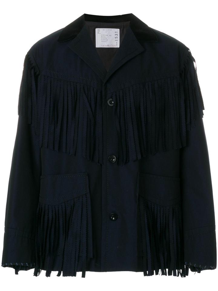 Sacai Tassel-trimmed Jacket - Blue