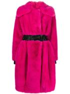 Karl Lagerfeld Karl X Carine Fantasy Fur Coat - Pink