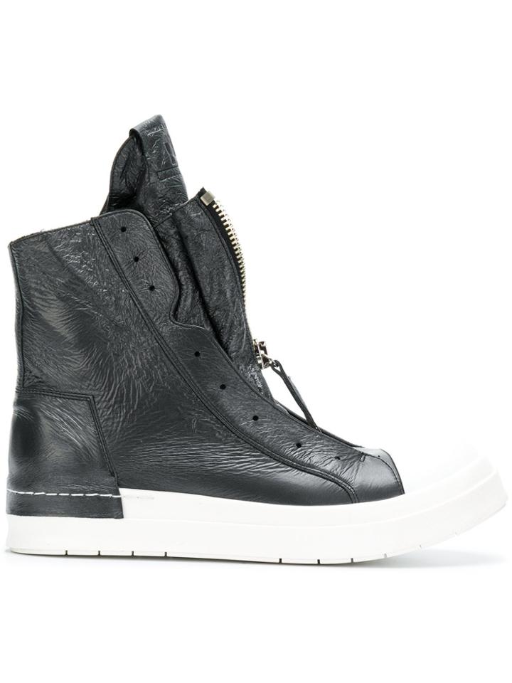 Cinzia Araia Creased-effect Sneaker Boots - Black