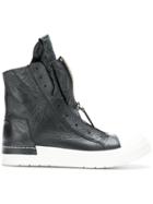 Cinzia Araia Creased-effect Sneaker Boots - Black