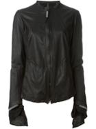 Isaac Sellam Experience Zip Jacket, Women's, Size: S, Black, Calf Leather/linen/flax