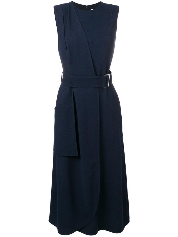 Victoria Beckham Sleeveless Belted Flare Dress - Blue