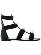 Giuseppe Zanotti Design Ankle Gladiator Studded Sandals - Black