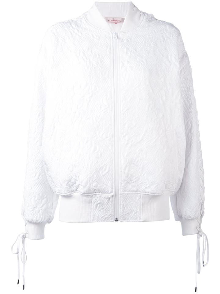 A.f.vandevorst Embroidered Bomber Jacket - White