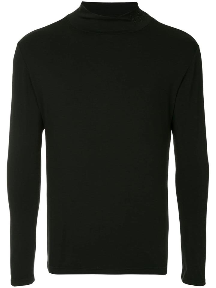 Roarguns Logo Embroidered High Neck Top - Black