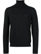 Dsquared2 Embroidered Kanji Turtleneck Jumper, Men's, Size: Xl, Black, Virgin Wool
