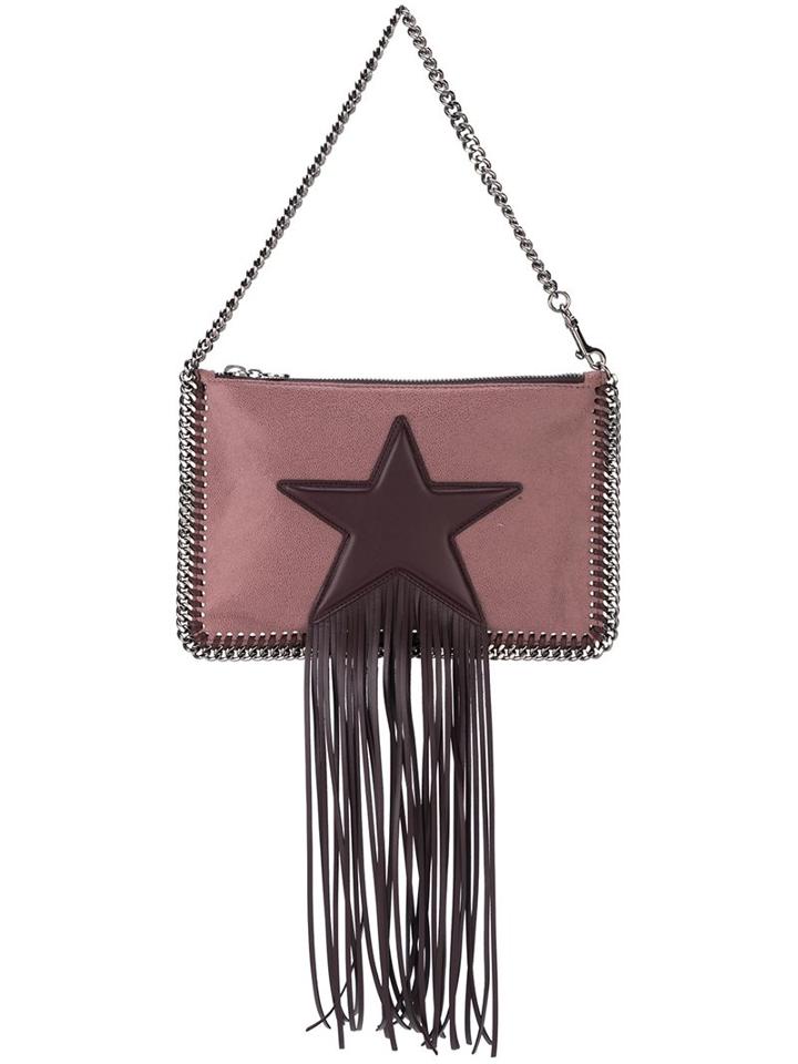 Stella Mccartney 'falabella' Fringed Clutch, Women's, Pink/purple