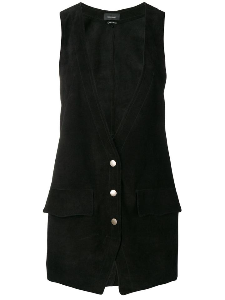 Isabel Marant Tailored Leather Vest - Black