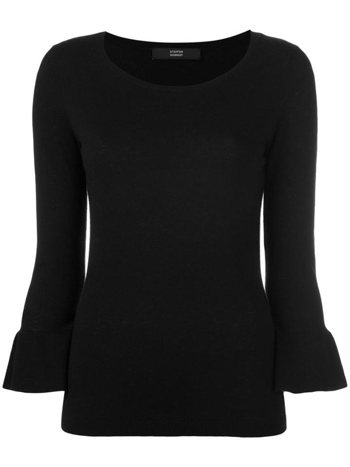 Steffen Schraut - Balloon Sleeves Top - Women - Polyamide/polyester/viscose/cashmere - 34, Black, Polyamide/polyester/viscose/cashmere