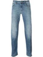 Pt05 Stonewashed Jeans, Men's, Size: 33, Blue, Cotton/spandex/elastane