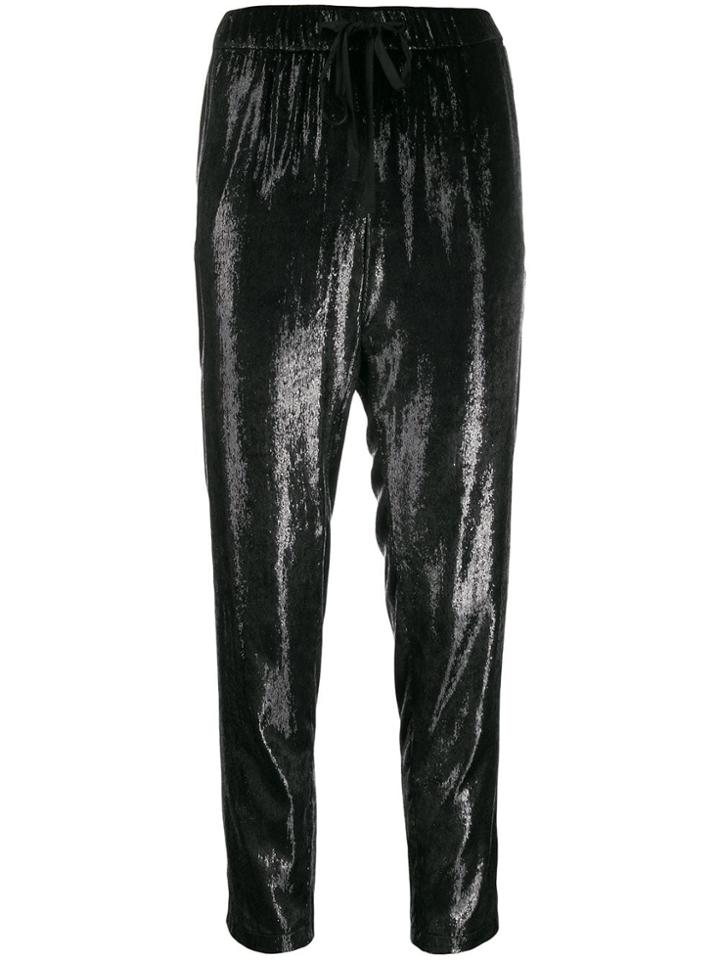 Liu Jo Metallized Pull-on Trousers - Black