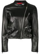 Ermanno Scervino Leather Biker Jacket - Black