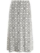 Jil Sander Knitted Patterned Skirt - White