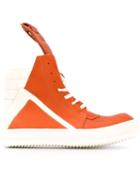 Rick Owens Geobasket Hi-top Sneakers, Men's, Size: 41.5, Yellow/orange, Calf Leather/leather/rubber