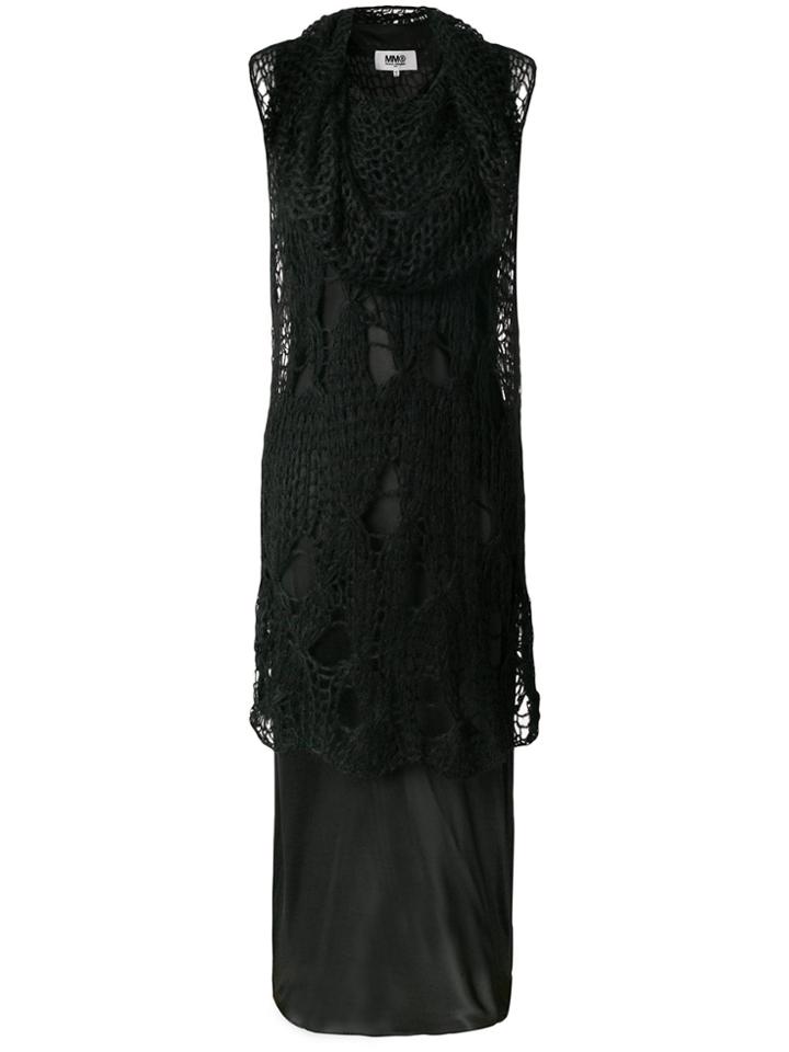 Mm6 Maison Margiela Knitted Layer Dress - Black