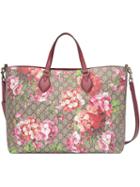 Gucci Soft Gg Blooms Tote, Women's, Pink/purple, Microfibre/leather