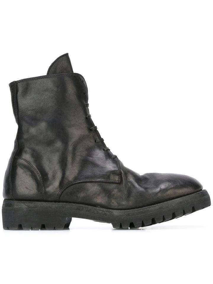 Guidi Lace-up Combat Boots - Black