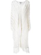 Philosophy Di Lorenzo Serafini Knitted Fringed Poncho - White