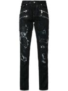 God's Masterful Children Shredded Trim Slim-fit Jeans - Blue