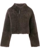 Fabiana Filippi Cropped Shearling Jacket - Brown