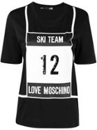 Love Moschino Ski Print T-shirt - Black