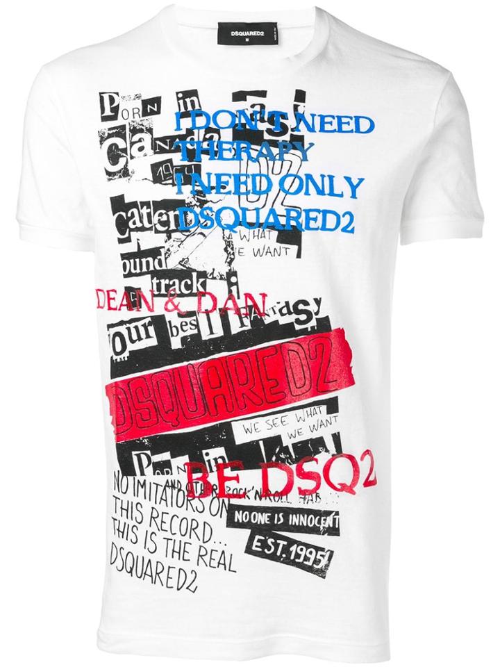 Dsquared2 I Don't Need Therapy T-shirt - White
