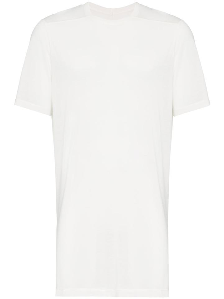 Rick Owens Long Level Silk Blend T Shirt - White