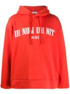 Ih Nom Uh Nit Logo Print Hooded Sweater - Orange