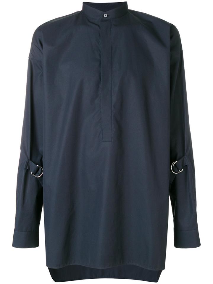 Jil Sander Half Button Shirt - Blue