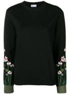 Red Valentino Embroidered Sleeves Sweater - Black