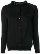 Simone Rocha Embellished Collar Cardigan, Women's, Size: Large, Black, Silk/cashmere/merino/pvc