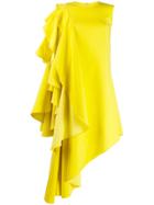 Robert Wun Ruffled Asymmetric Dress - Yellow