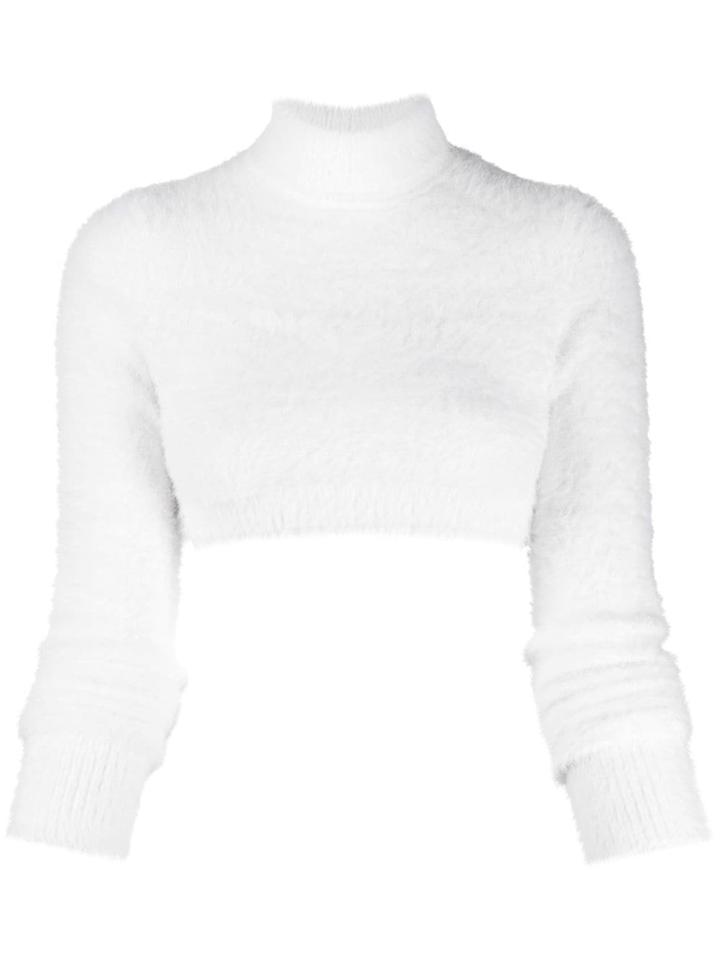 Versace Jeans Couture Cropped Knit Sweater - White