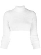 Versace Jeans Couture Cropped Knit Sweater - White