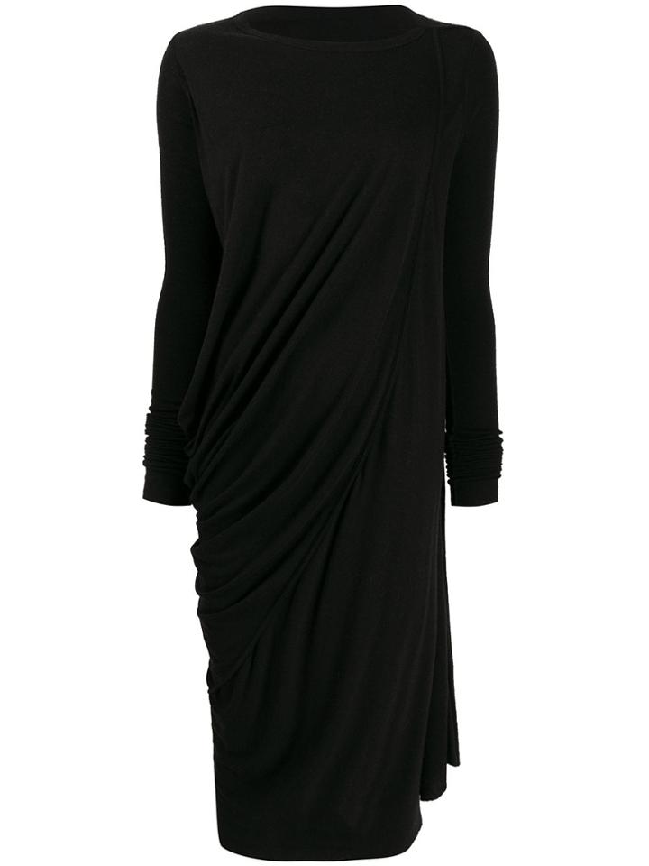 Rick Owens Lilies Draped Knit Maxi Dress - Black