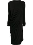 Rick Owens Lilies Draped Knit Maxi Dress - Black