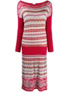 Missoni Vintage 2000's Knitted Midi Dress - Red