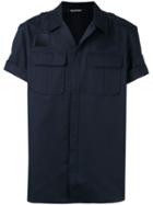 Neil Barrett Concealed Placket Shortsleeved Shirt, Men's, Size: 41, Blue, Cotton