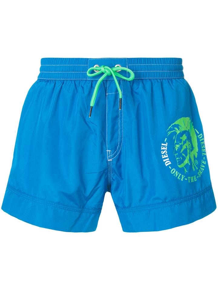 Diesel Printed Swim Shorts - Blue