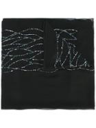 Armani Collezioni Beaded Trim Scarf, Women's, Black, Polyester/glass