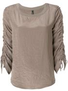 Marc Cain Ruched Sleeve Jumper - Grey