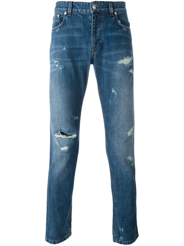 Versus Slim-fit Jeans, Men's, Size: 33, Blue, Cotton/polyester