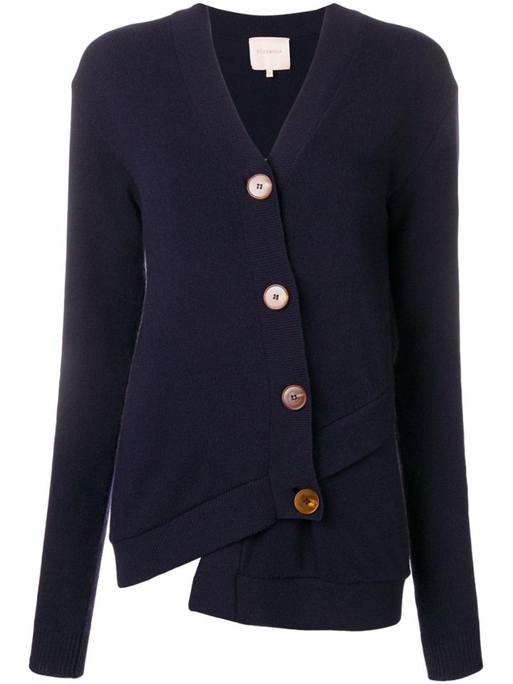 Roksanda Asymmetric V-neck Cardigan - Blue