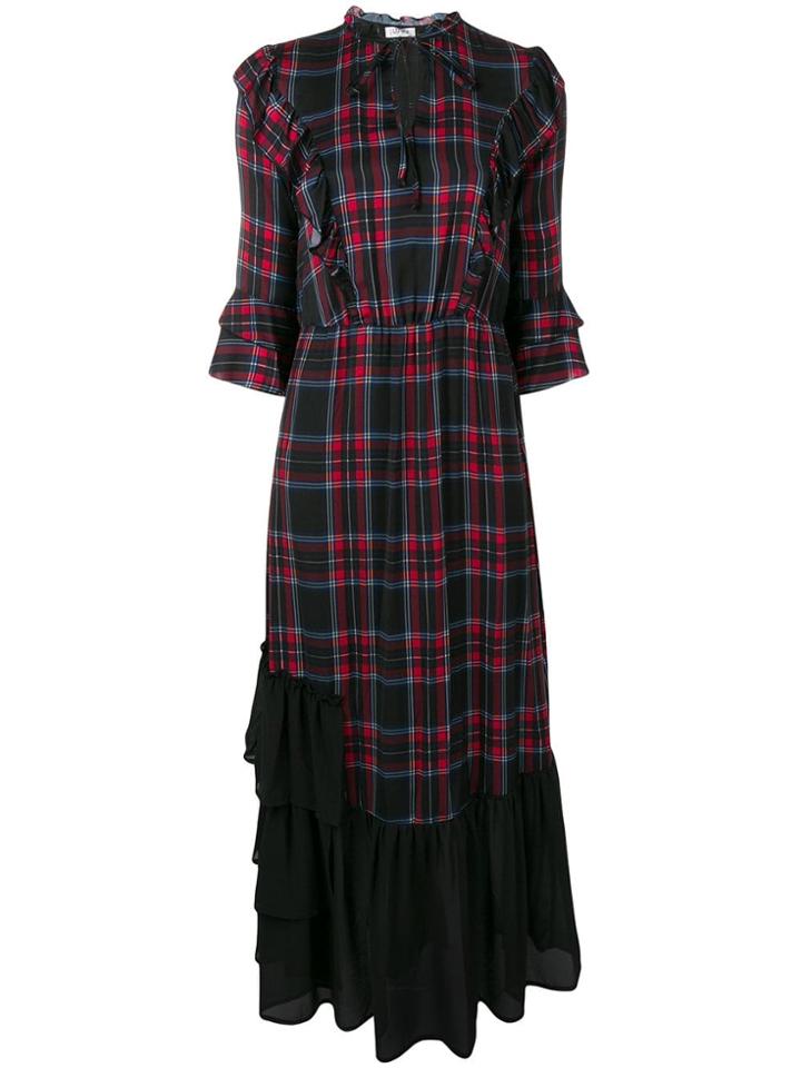 Liu Jo Tartan Ruffle Dress - Black