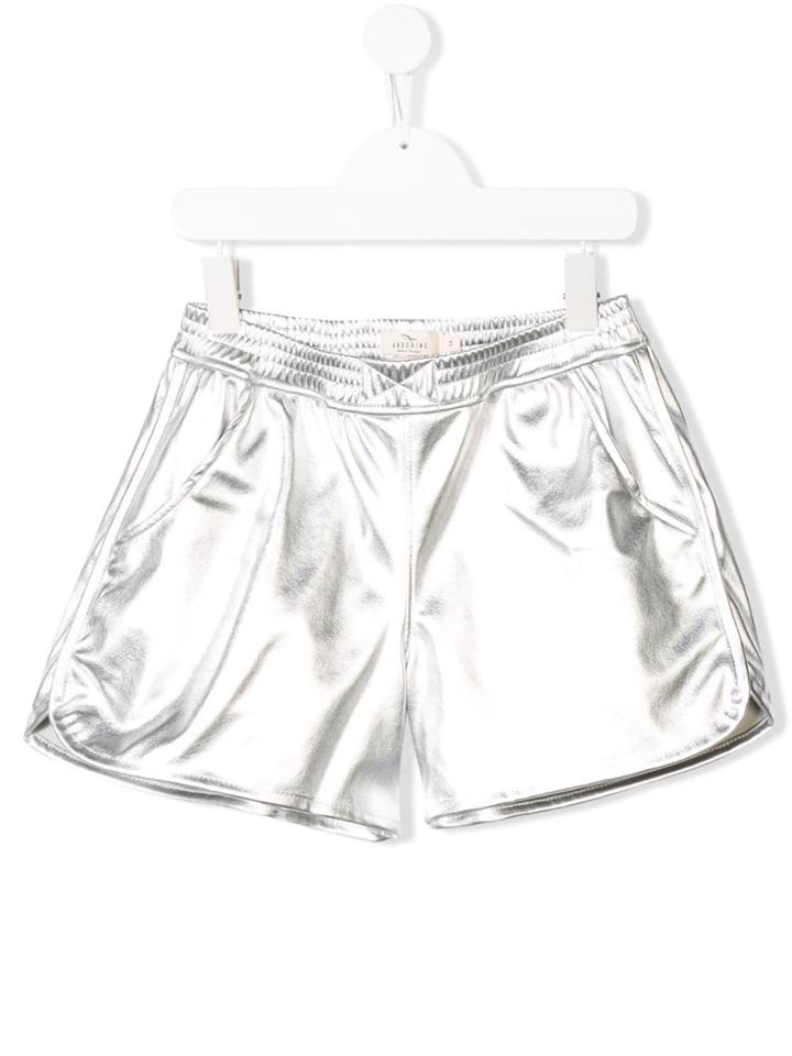 Andorine Teen Metallic Shorts - Silver