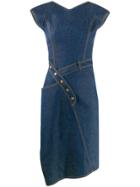 Christian Dior Pre-owned 2000s Asymmetric Denim Dress - Blue