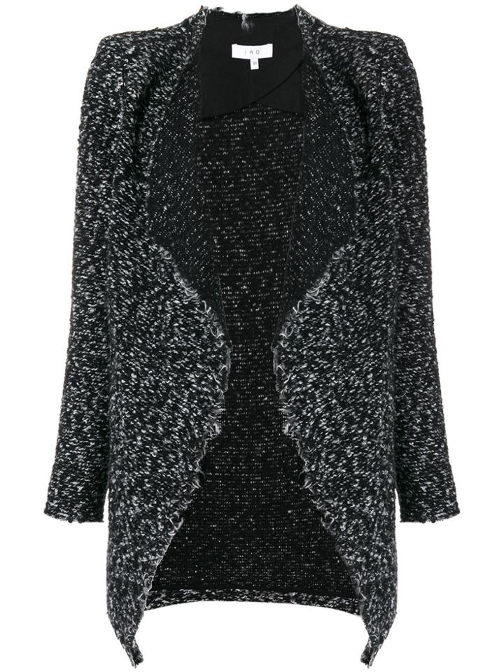 Iro Contrast Lapel Cardi-coat - Black