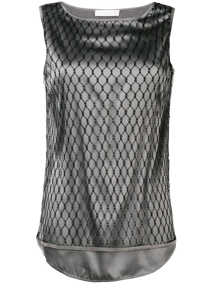 Fabiana Filippi Mesh Layer Tank Top - Black