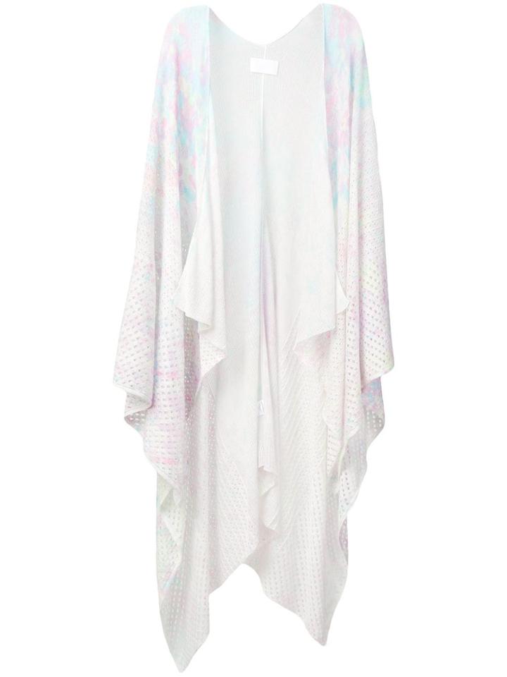 Zadig & Voltaire Paint Splash Effect Knitted Poncho - White
