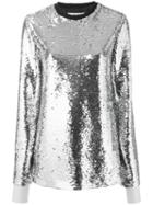 Msgm - Sequin Embellished Top - Women - Spandex/elastane/polyester - 40, Grey, Spandex/elastane/polyester
